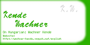 kende wachner business card